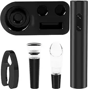 RdjEokf New Electric Wine Opener, Vacuum Wine Stopper, Cordless Battery Powered Corkscrew, with Vacuum Wine Stoppers, Pourer Foil Cutter, Easy Wine Cork Removal to Storage