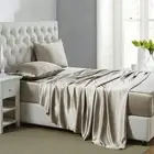 Lanest Housing Silk Satin Sheets, 4-Piece King Size Satin Bed Sheet Set with