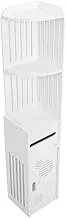 PRETYZOOM Slim Bathroom Storage Cabinet, 4 Tiers Storage Shelf with Open Shelves Freestanding Toilet Paper Cabinet for Small Spaces, White (18x20cm, 1M Height)