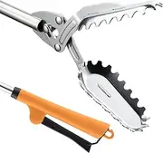 All Stainless Steel Grabber Reacher Pickup Tool Heavy Duty Trash Picker Log BBQ Fireplace pits Snake Tongs
