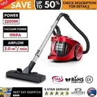 2200W Vacuum Cleaner Bagless Cyclone Cyclonic Handheld Vax HEPA Filter Red