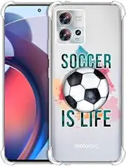 [GlamCase] for Motorola Edge 30 Fusion 5G / S30 Pro 5G Case - Soccerball is Life Printed Slim Fit Flexible Clear Shockproof Designer Back Case/Cover for Moto Edge 30 Fusion / S30 Pro 5G.