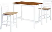 Bar Table and Stool Set 3 Pieces MDF Dark Brown,Rustic Wooden Bar Table and Chair Set for Home, Kitchen or Restaurant Dining Furniture Sets