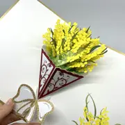 Luxury Embossed Golden Australian Native Wattle Bouquet Pop Card