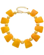 Kenneth Jay Lane Plated Station Bib Necklace