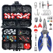 263pcs Fishing Accessories Kit Fishing Tackle Box W/ Tackle Included Slides T4D9