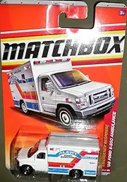 2011 MATCHBOX Emergency Response White Alert First Response Ambulance 54 of 100 '08 Ford E-350 Ambulance by Matchbox