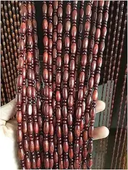 Hanging Wooden Beaded Door, Wooden Beaded Door Curtain Screen Retro Style, Door Beads Hanging Decoration, Entrance Partition Curtain for Closets Doorways Living Room Bedroom (Color : Red-bro