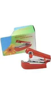 Mini Sewing Machine Cordless Handheld Stitch Tool Portable Red