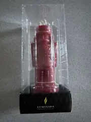 New Luminara Red Nutcracker Pillar Flameless Candle 3" x 7.8” Real Wax Timer