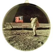 Acrylic USA Astronaut on the Moon Suncatcher Window Ornament, 3 1/2 Inch