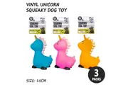 3x Squeaky Unicorn Pet Play Toys Dog Puppy Squeaker Interactive Chew Training
