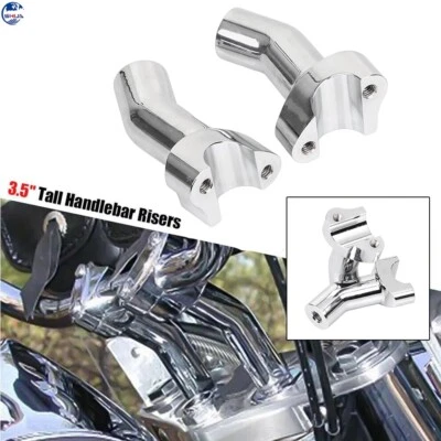 CNC 3.5" Pullback Handlebar Risers For Harley Iron 883 XL883N Night Train FXSTB