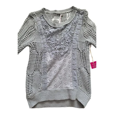 Poof Girls Size Medium 10-12 Knit ~ Lace ~ Mesh ~ Eyelet ~ Open Weave Sweater