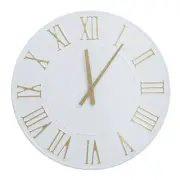 24" Large Decorative Wall Clock, Round Oversized Centurian Roman Numeral Style