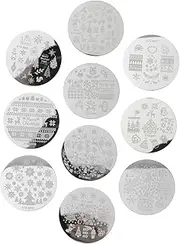 Beatifufu 10sheets Christmas Nail Stamping Plates Mixed Style Templates for Unique Nail Art Designs Easy to Use Stencils for Holiday Manicure for Friends Family