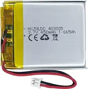 DC 3.7V 450mAh 403035 Rechargeable Lithium Polymer Battery, Suitable for DIY 3.7-5V Electronic Products with Built-in 2-Wire Battery Replacement and LED Lights