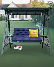 Erfolkerz 60inch Porch Swing Cushions, 100% Waterproof Swing Cushion for Outdoor 2or3 Seater Swing, Outside Patio Swing Cushion Replacement with Secure Ties, ca.5inch Thick