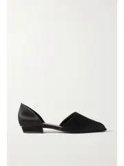 [TOTEME] TOTEME - The Peep-toe Satin Point-toe Flats - Black - IT42 IT 42 Black