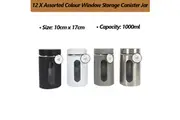 12 X Stainless Steel Window Storage Canister Spice Jar Herb Condiment Container