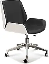 Office Chair,Office Chairs With Wheels,Conference Chairs,Simple Modern Chair,Leather Computer Chair,Ergonomic Design With Backrest,Strong Load Capacity,Suitable For Home And Office (Black)