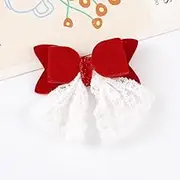 NingPower 20 Pcs Red Bow Tie Bows, White Lace Bowknot for Crafts, Sewing, Wedding, Birthday, Party, Clothing Accessories