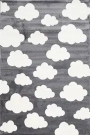 Euphoria Clouds Dark Grey and White Kid Rug