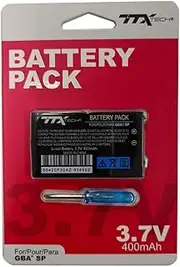 TTX Tech GBA SP Lithium Ion Rechargeable Battery with Screwdriver