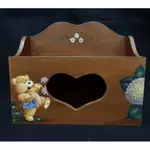 小熊&繡球花木工彩繪面紙盒