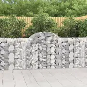 Arched Gabion Baskets 3 pcs 200x30x100/120 cm Galvanised Iron vidaXL