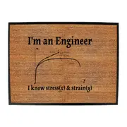 Im An Engineer Know Stress - Funny Novelty Doormat Man Cave Floor mat