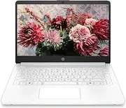 HP 14" Student Laptop, Intel Celeron N4500 Processor, 8GB RAM, 128GB eMMC, Intel UHD Graphics, Wi-Fi 6, Bluetooth 5.4, 720p Webcam, Windows 11 Home in S Mode, White, EAT Laptop Foldable Stand