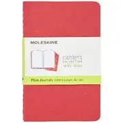 Moleskine Cahier Pocket Notebook Plain 3 Pack Red