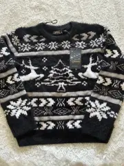 Ladies Brave Soul Women's Girls Xmas Jumper Fluffy Knitted Christmas Sweater L