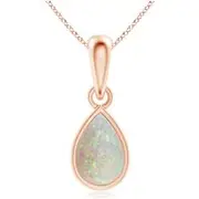 Pear-Shaped Opal Solitaire Dangle Pendant