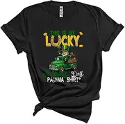 [Generic] This is My Lucky St. Patrick's Day Pajama Shirt, Lovely Leprechaun Truck Squad, Shamrock Unisex T-Shirt