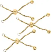 ULDIGI 3 Pcs Jewelry Supplies Adjustable Slider Bracelet Making Bracelet Making Chains with Ball Ends Extension Chain with Ball Ends Golden Stainless Steel