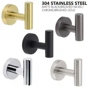 Round Black/Grey/Chrome/Brushed/Gold Robe Hook Towel Coat Holder Wall Mounted