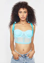 Tie Breaker Mesh Corset Top