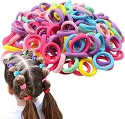 200Pcs Baby Elastics Hair Ties, Candy Color Seamless girls hairbands, Ponytail Holder Hair Accessories，Multi-colored hair bobbles for girls (Candy colours 200Pcs)
