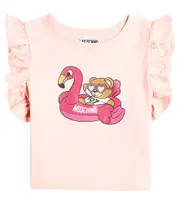 [Moschino Kids] Moschino Kids Printed cotton-blend jersey T-shirt Y 14 pink