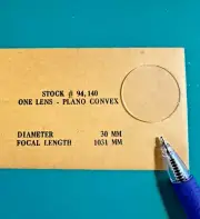 Edmund One Lens Plano Convex 30mm Diameter 1031mm Focal Length