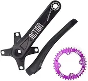 Bicycle Crankset, 104BCD 32T 34T 36T 38T Mountain Bike Hollow Integrated 170/172.5/175mm Crankset Aluminum Alloy MTB Crank Set Round Narrow Wide Chainring