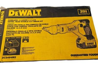 Dewalt Cordless 14 Gauge Swivel Head Double Cut Shear Kit 20v DCS494M2