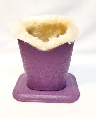 Eye Glass Holder Premium PU Purple Leather Glasses Stand Case Remote Pencils
