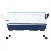 Mobile Wire Rabbit Cage Guinea Pig Hutch W/Strong Stand,Water Bottle,Hay Feeder Easy To Clean