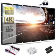 Mdbebbron 120 inch Projector Screen 16:9 Foldable Anti-Crease Portable Projec...