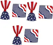 [SHERCHPRY] 3sets Men's Sequin Tie Independence Day Theme Polyester Material Star Stripe Print Party Neckwear 2pcs*3