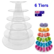 6 Tiers Round Macaroon Tower Stand Plastic Cake Cookies Macaron Display Rack DIY