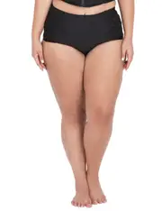 AUTOGRAPH - Womens Plus Size - Summer - Swimwear - Black - Swim Brief / Bikini Bottom - Mesh - Beach Fashion Apparel - Casual Pool Clothes - Swimmers